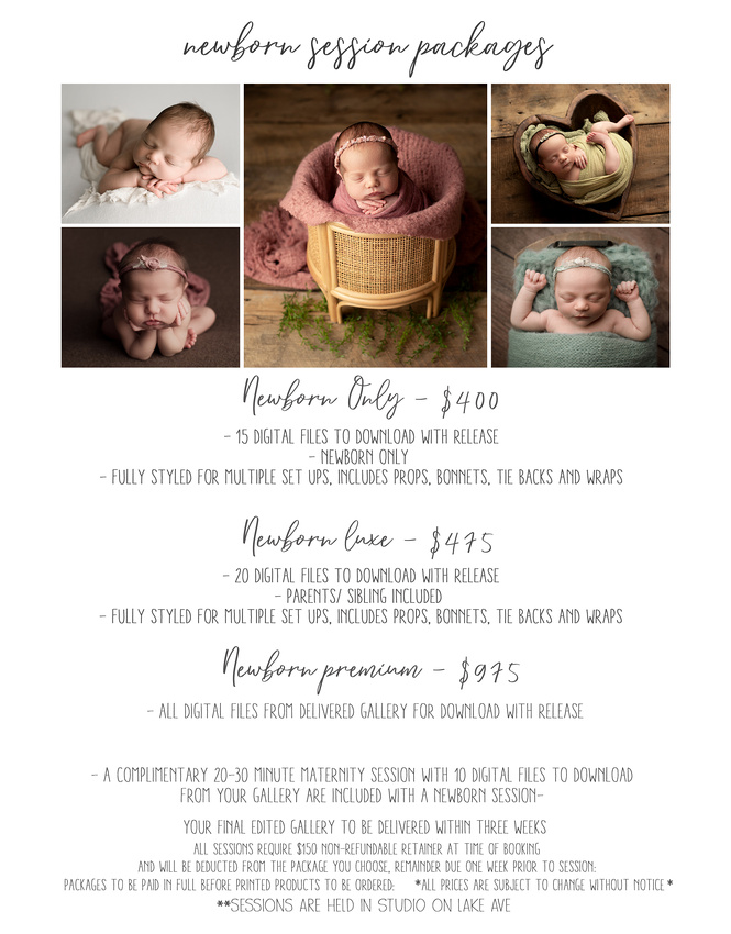 2024 newborn session packages